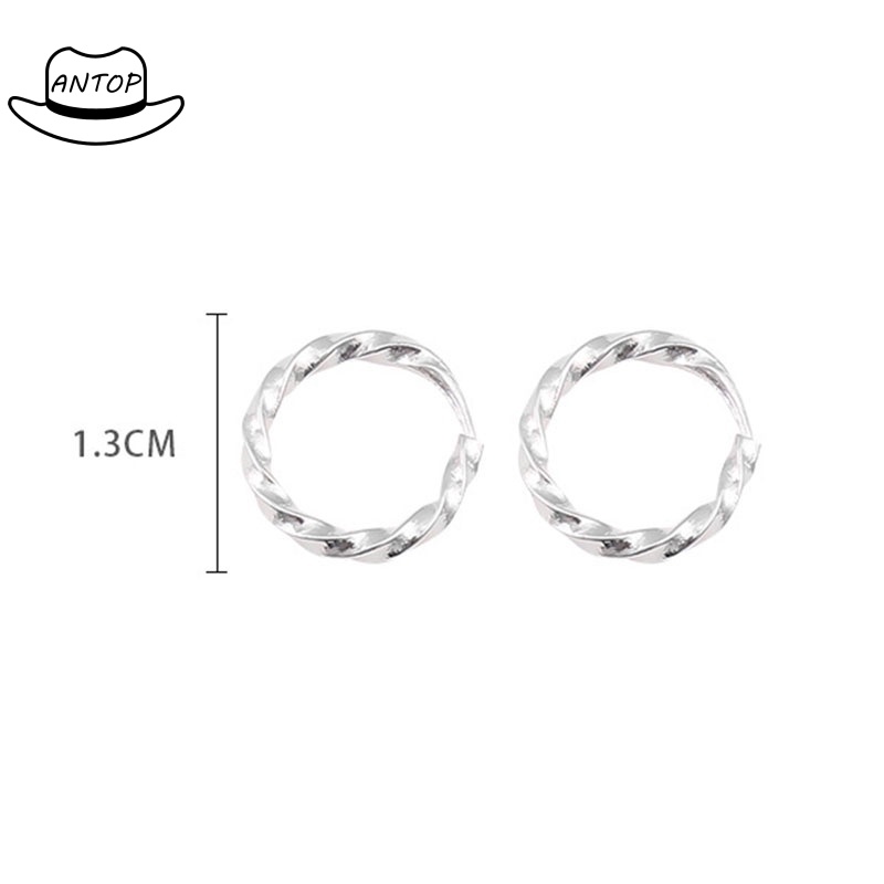 925 Sterling Silver Hoop Earrings Aksesoris Perhiasan Fashion Wanita Korea Italia ANTOP