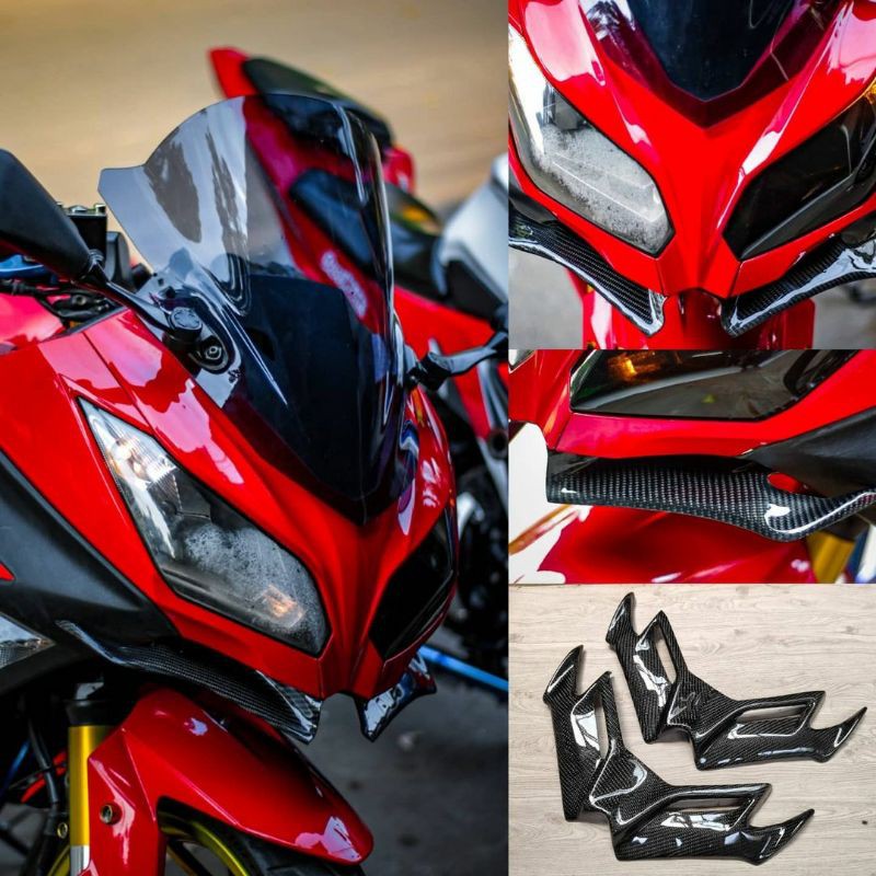 Winglet karbon kevlar winglet custom utk Kawasaki Ninja 250fi old & Ninja 250fi new