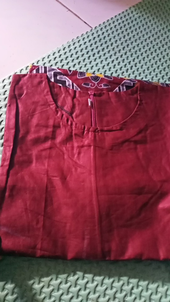 Batik Couple Keluarga Sania Ruffle Ori Ndoro Jowi Dnt Motif Kenari Merah