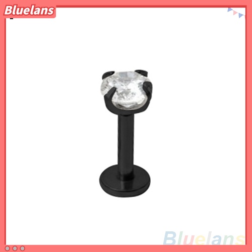 Bluelans 2Pcs Cubic Zirconia Tragus Lip Ring Monroe Ear Cartilage Earring Tongue Studs