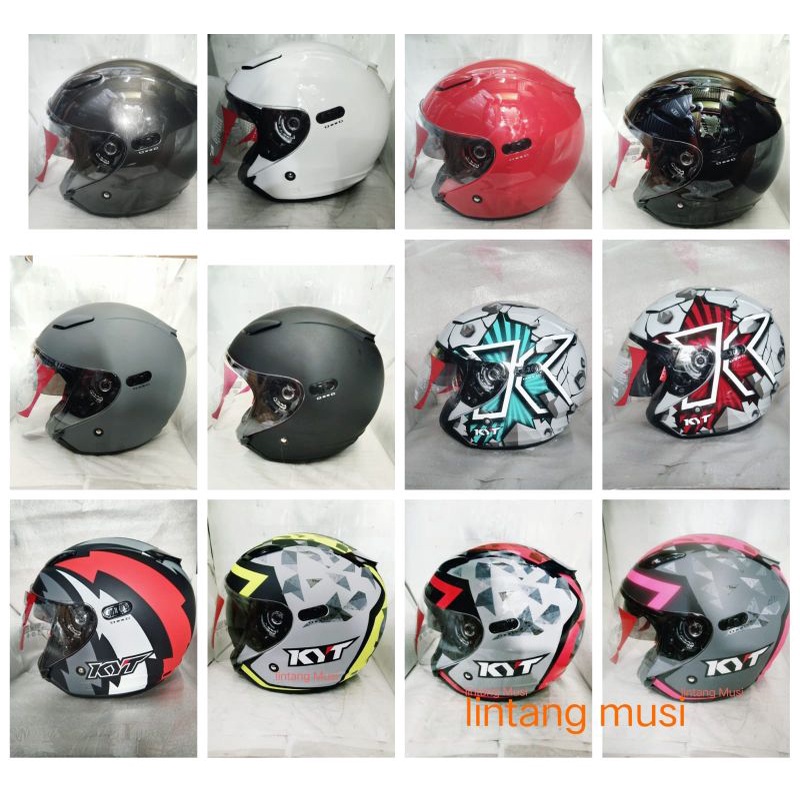KYT DJ MAXI SOLID & MOTIF DOBEL VISOR