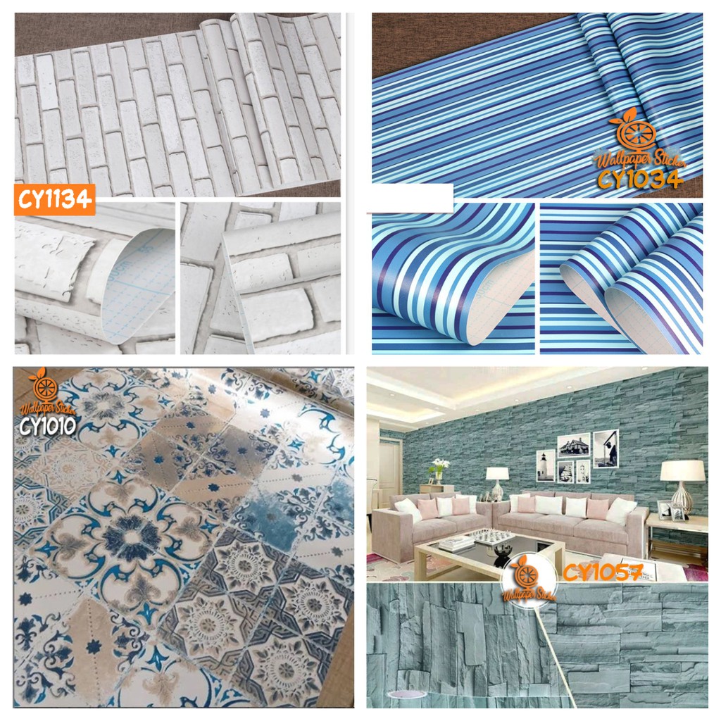 READY READY Orange Official Shop Wallpaper dinding Wallstiker kamar tidur Wallpaper hiasan dinding W