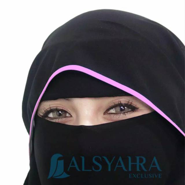 Niqab Butterfly 2 Layer Jetblack By Al Syahra Exclusive