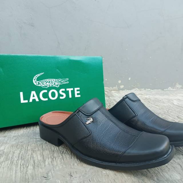 Sepatu pria LACOSTE 008. Type slop. Asli kulit