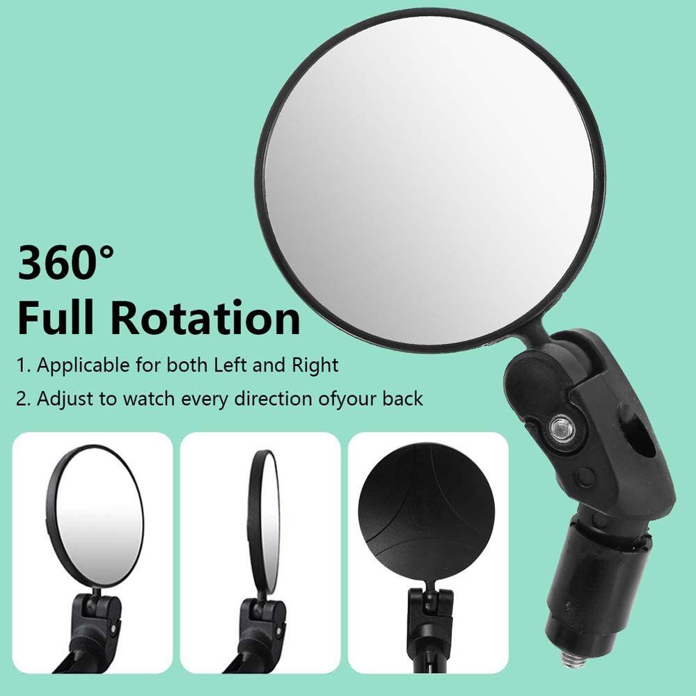 Lanfy Kaca Spion Sepeda Stang Sepeda Yang Dapat Diputar 360derajat Blind Spot Mirror Round Curved Mirror