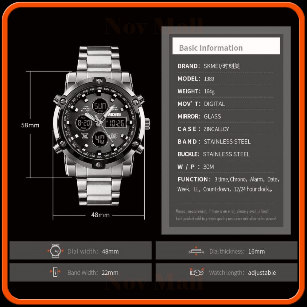 SKMEI Jam Tangan Kasual Digital Analog Pria - 1389