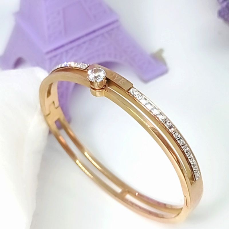gelang titanium wanita perhiasan mewah anti luntur
