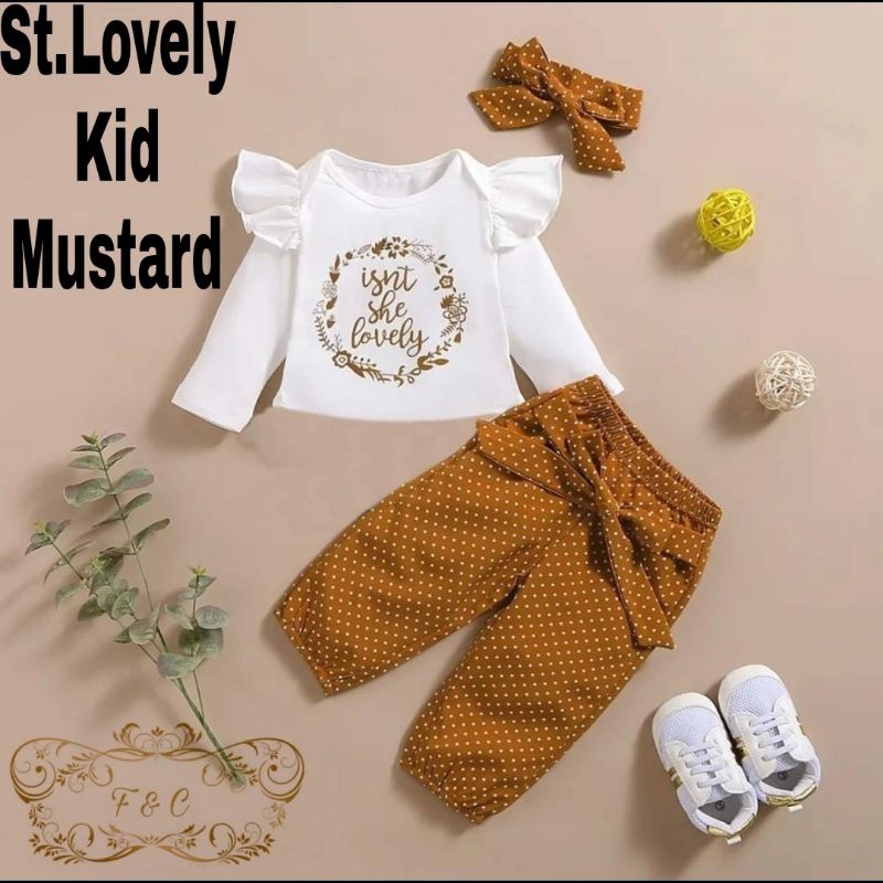 Setelan Anak Cewek / Baju+Celana+Bando ( Tanpa Sepatu) / Setelan Anak Usia 3-5 Tahun / Set Lovely Lengan Panjang
