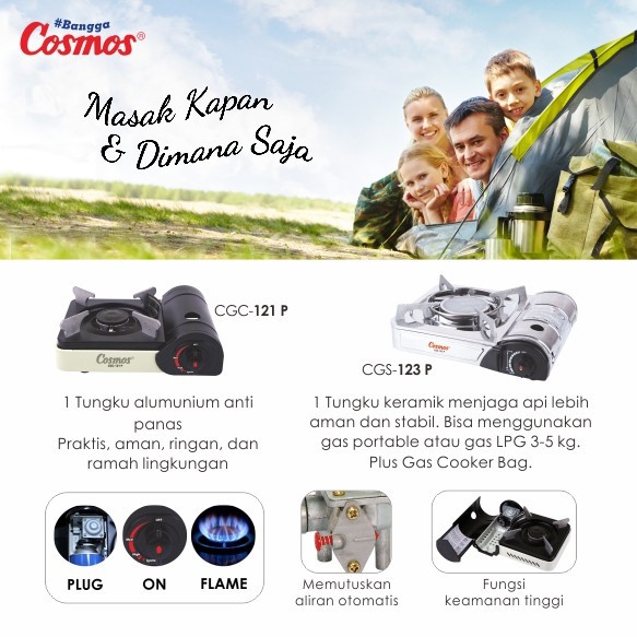 COSMOS Kompor Gas Portable / Kompor Camping CGC 121 P - Garansi Resmi 1 Tahun