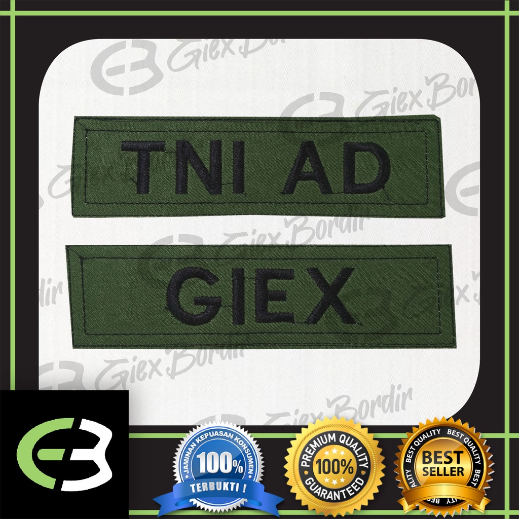 Papan Nama TNI AD Bordir