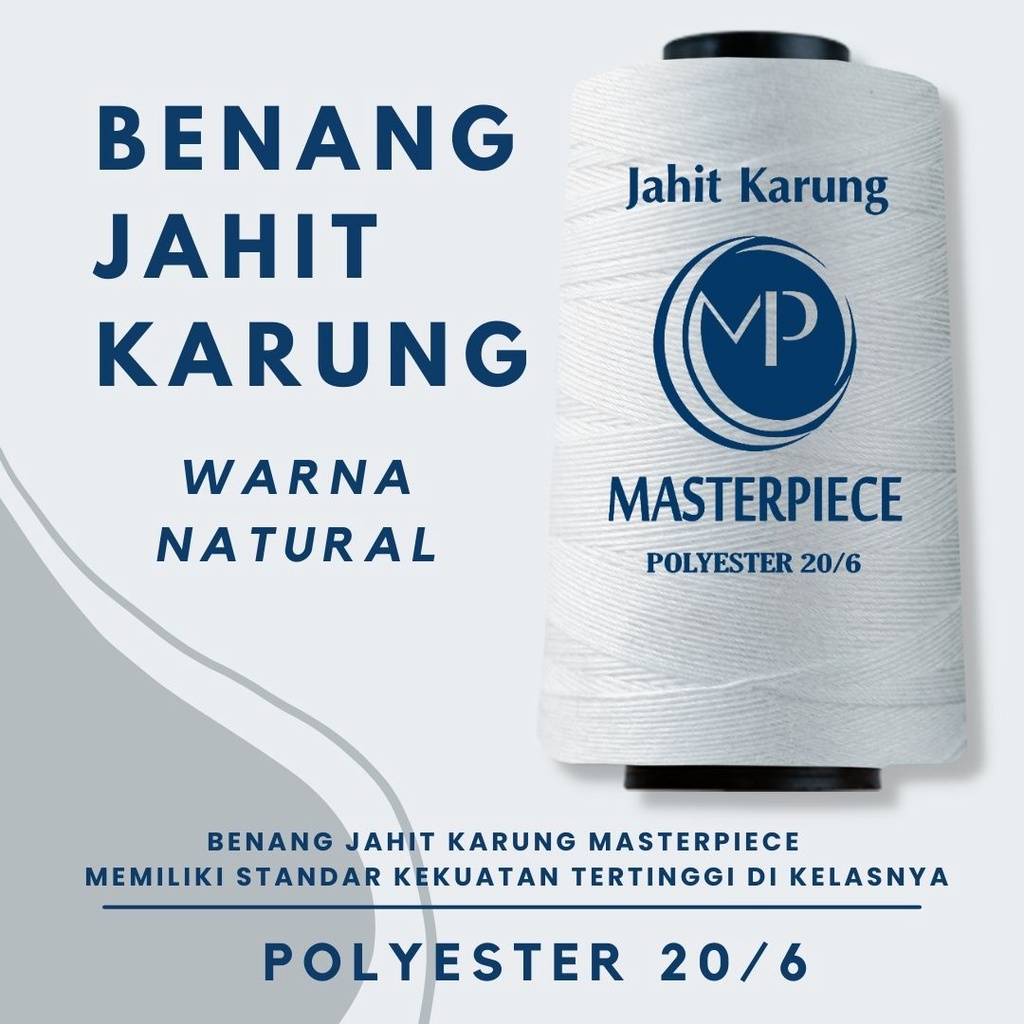 Benang Jahit Karung - Masterpiece - Bahan Polyester (20/6) - 1 pcs - High Quality - Cocok untuk Mesin Karung Beras dan Goni