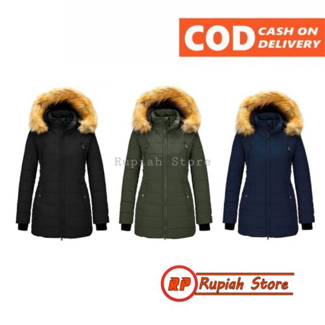 Jaket Winter Wanita Coat Winter Jaket Bulu Winter Coat Jaket Musim Dingin Wanita hangat