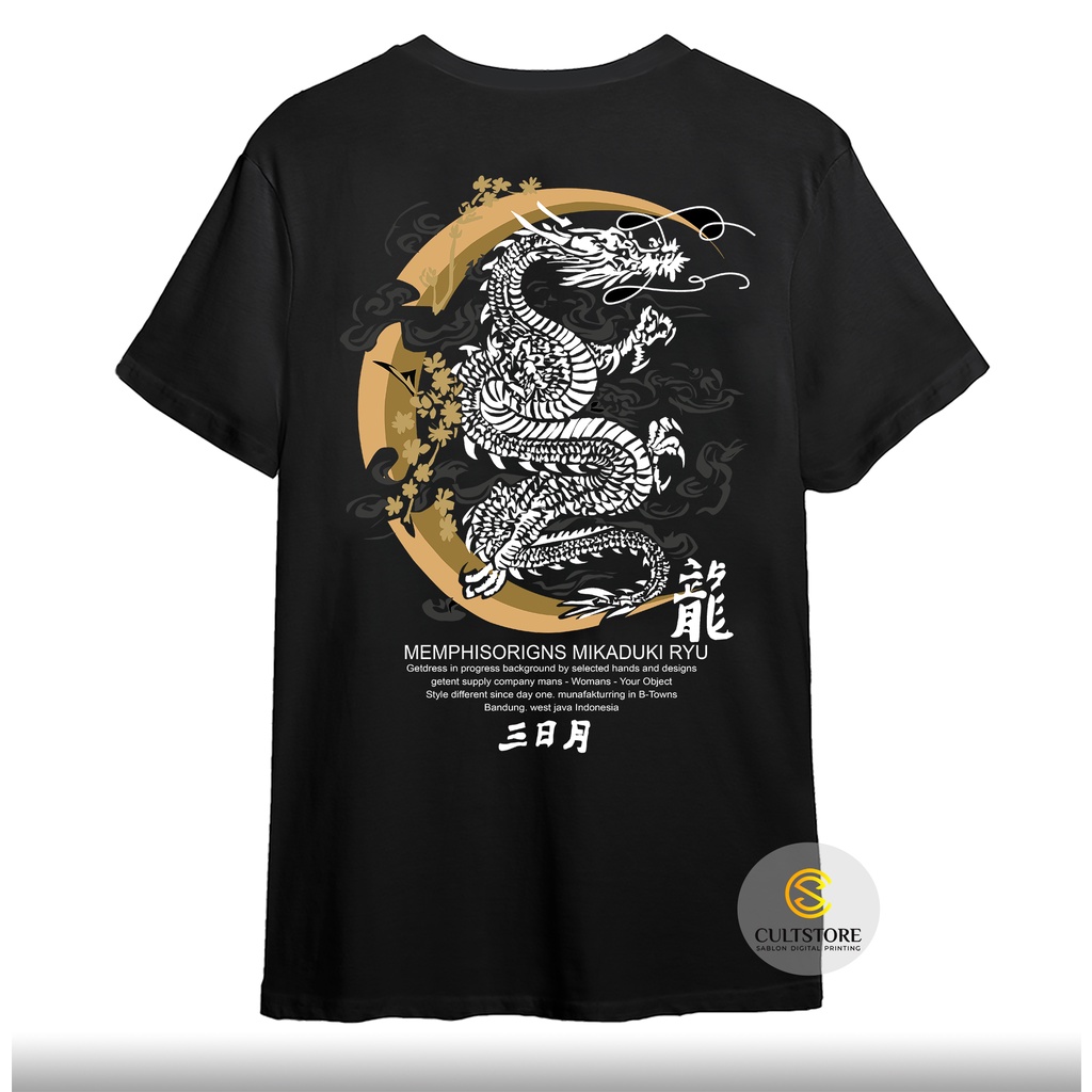 KAOS DISTRO MEMPHIS ORIGINS DRAGON KAOS NAGA SAMURAI JEPANG ORIGINAL UNISEX PRIA WANITA UKURAN S M L