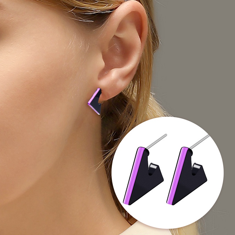 1Pair Earrings Anime Promare Lio Fotia Triangle Ear Stud Cosplay Prop Pendant Stud Earrings For Women Men Prop Jewelry Accessories