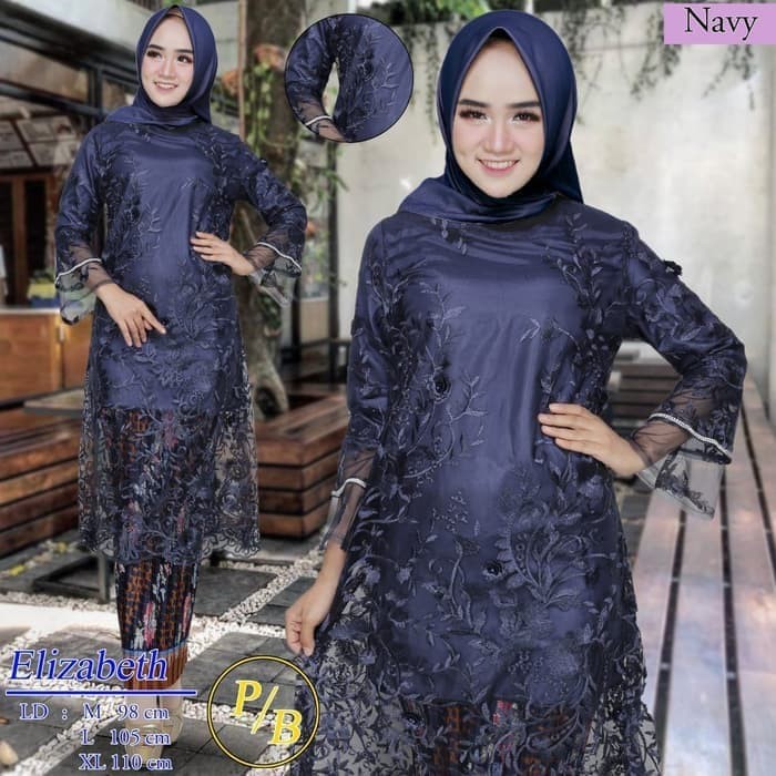 pakaian wanita kebaya tulle elizabet ternew