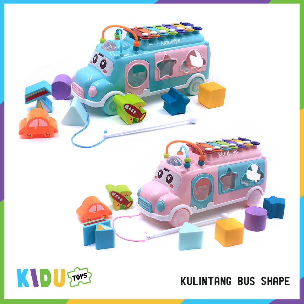 Mainan Anak Alat Musik Tradisional Kulintang Bus Shape Kidu Toys