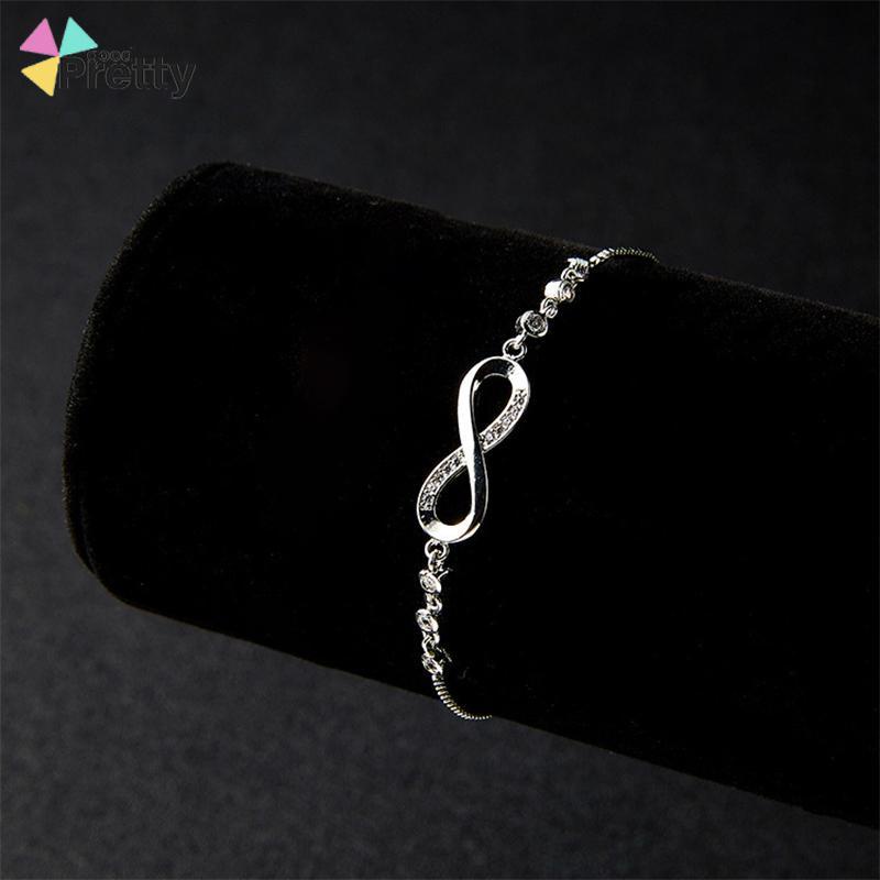 Korea Gelang Serut Gelang Titanium Emas Dapat Disesuaikan 8-Berbentuk Gelang Wanita Aksesoris Fashion - PD