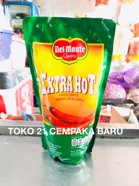 

Delmonte Extra Hot Chilli Sauce Refill 1 KG | Saus Delmonte 1KG 1000g