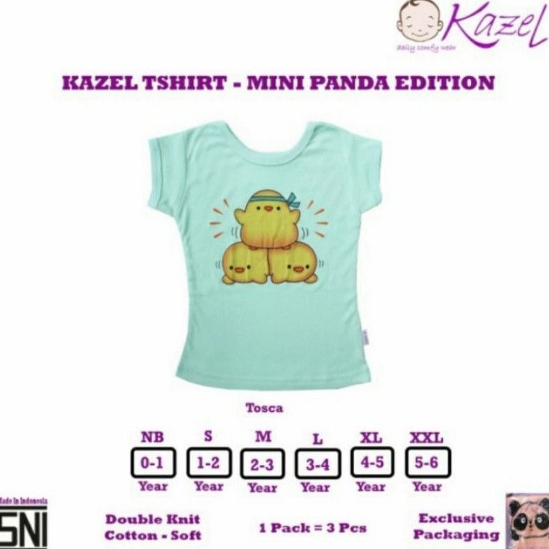 KAZEL Baby Tee 3in1 Tshirt Bayi Anak Perempuan Kaos Atasan