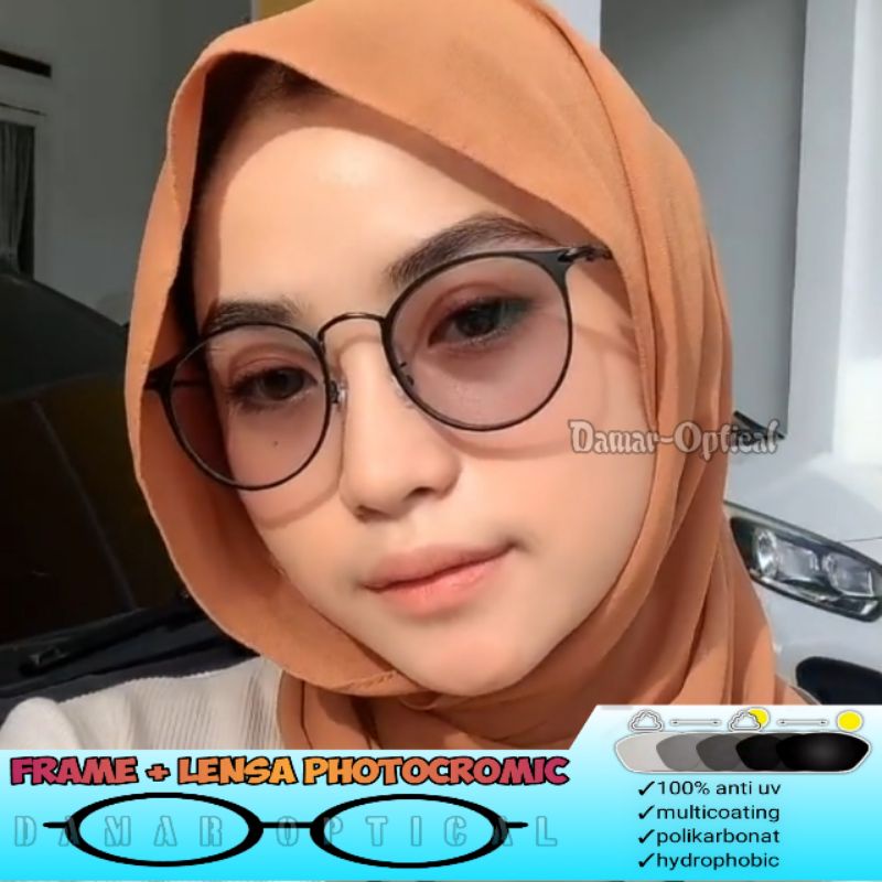 KACAMATA MINUS PAKET + PHOTOCROMIC MINUS & CYL | KACAMATA WANITA ANTIRADIASI | FRAME 9006
