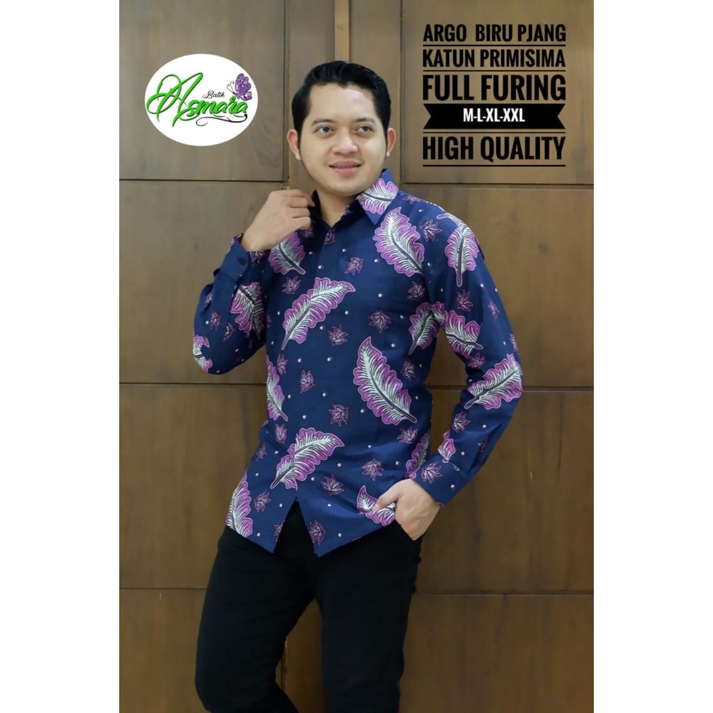 ARGO BIRU ASMARA BATIKSOLOAMANAH BAJU KEMEJA BATIK SOLO PRIA LENGAN PANJANG PENDEK LAPIS FURING ATASAN PREMIUM MODERN KATUN HALUS SEJAGAT MERAH KATRESNAN UNGU KEMBANG BIRU ANGGORO WHITE COFFE LAYUNG MERAH WIRAYUDA HITAM BRAMANTYO BIRU MERAH PUTIH KUNING