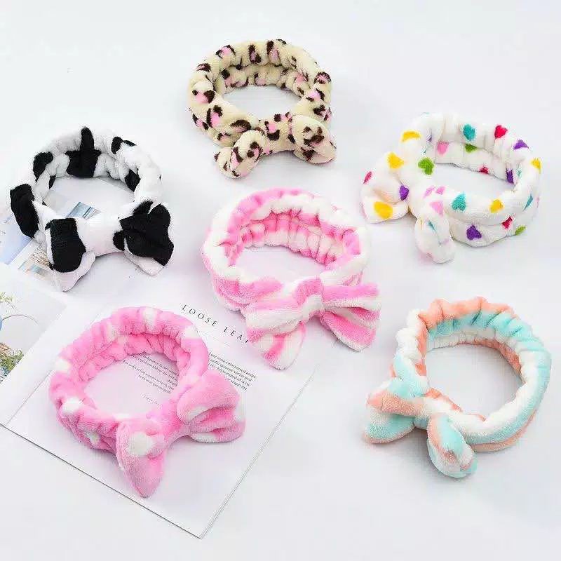 BANDANA WANITA PITA BESAR/ BANDANA RAMBUT MANDI/ BANDO KOREA BESAR PER PCS RANDOM