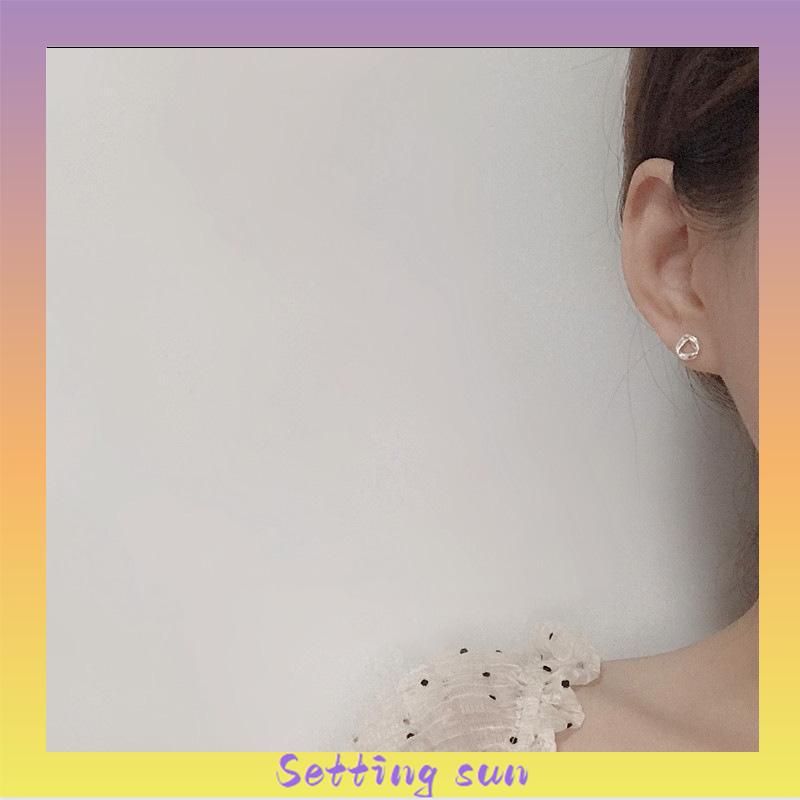 S925 Silver Stud Earrings untuk Siswa Perempuan Anting Desain Kecil Serbaguna Sederhana TN