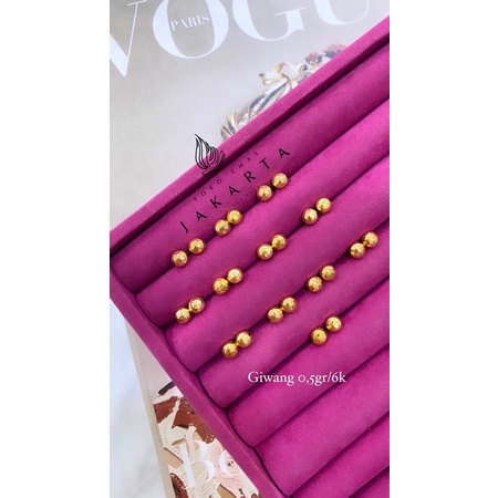 giwang emas 6k kerlip pentol /0,5gr