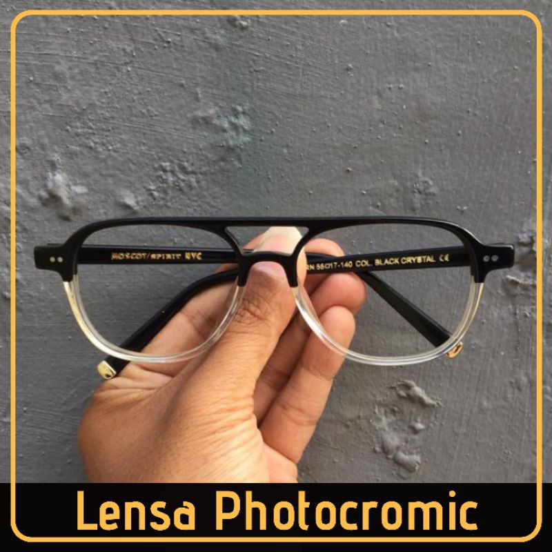 Frame Kacamata Pria Moscot Bjorn Twotone Lensa Photocromic Anti Radiasi Uv kaca mata Potokromik