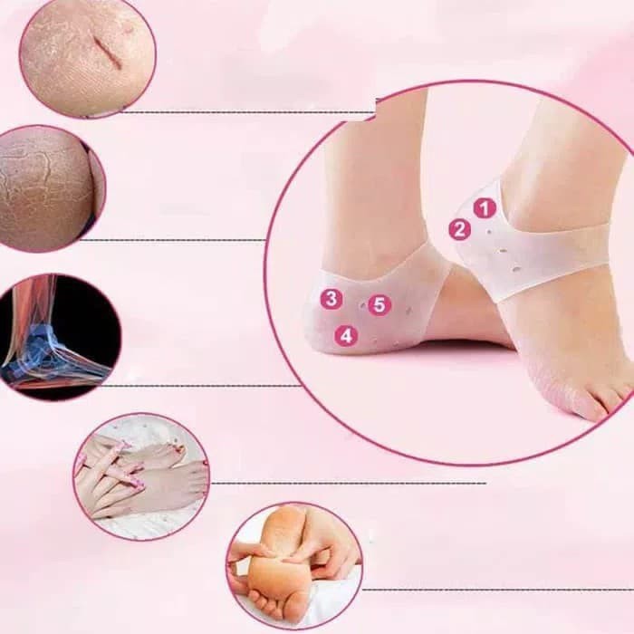 Silikon Pelindung Tumit Kaki Silicone Soft Gel Heel Protector Pelindung Engkel Sepasang 2 pcs