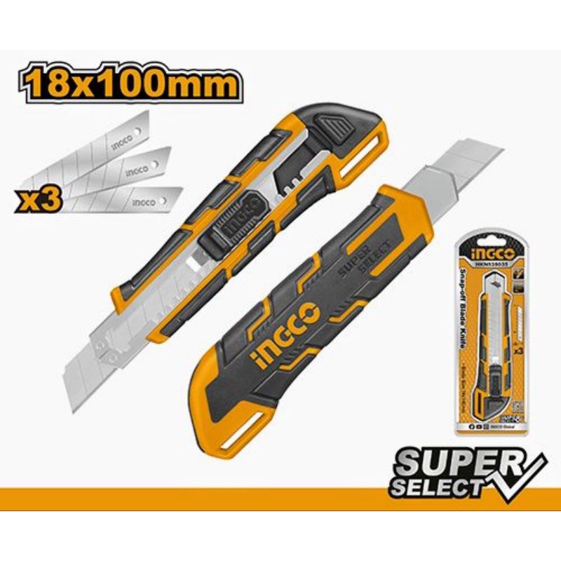 

Pisau Cutter, Kater Tajam Sk5 - Ingco Snap Off Blade Knife Cutter