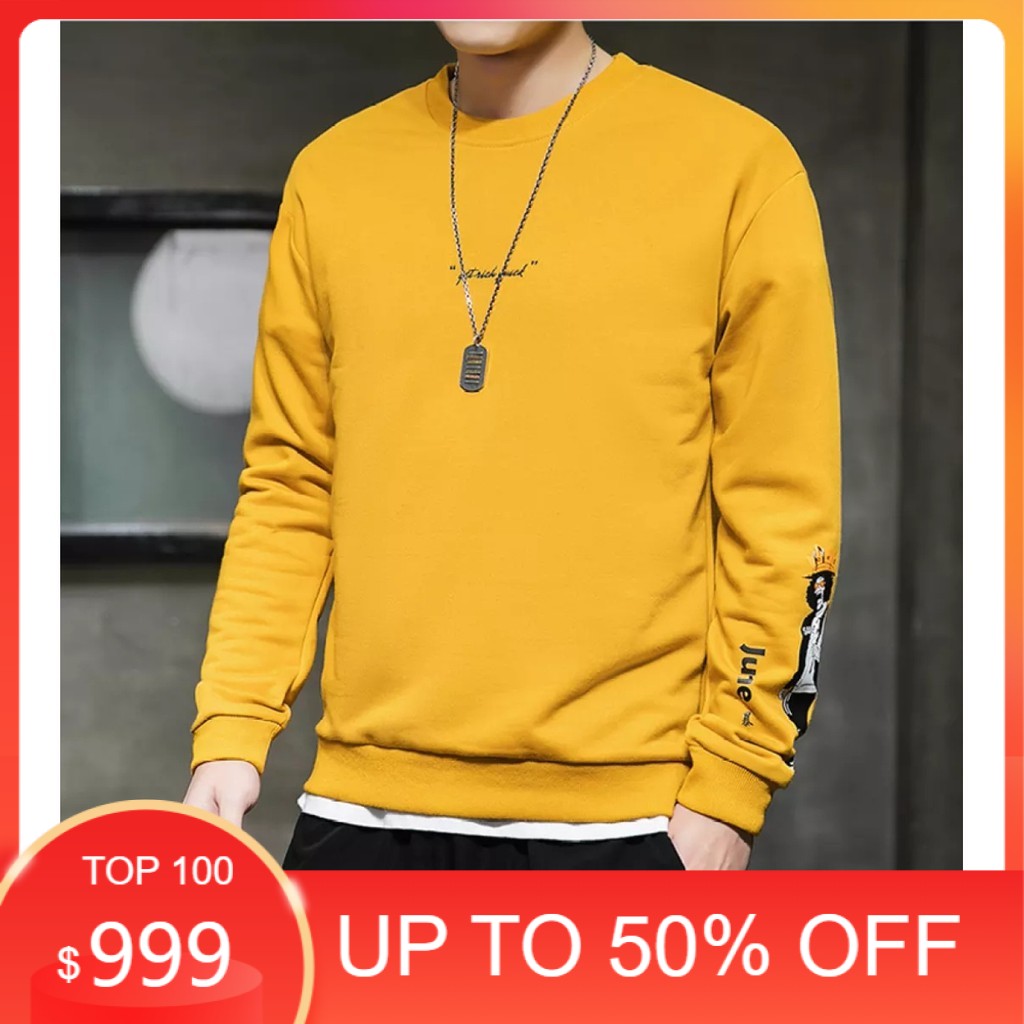 bisa COD / T-shirt size M,L,XL Get Rich fashion pria lengan panjang terbaru pakaian pria-belibeli