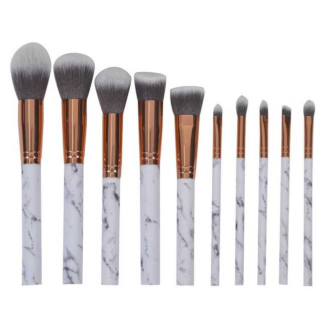 (BISA COD) FTIHSHPMarble Brush Make Up 10 Set