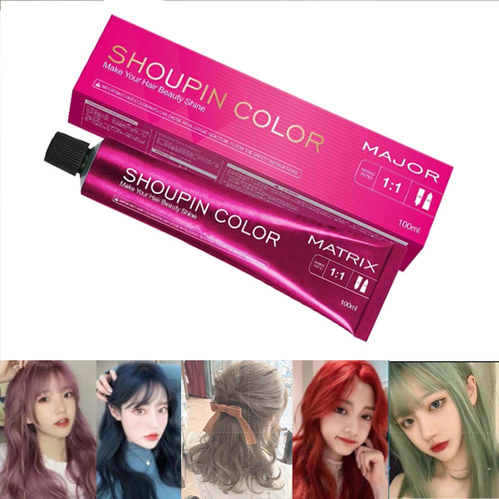 SHOUPIN Abu Grey Biru Lavender Ungu Rose Gols Hair Color Cream Cat Rambut