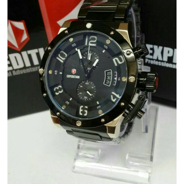 Promo jam Expedition E6381 Rantai rosegold keren kasual elegan