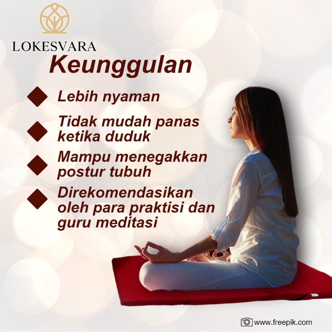 Matras/Bantal/Alas Meditasi (Bantal Doa) Persegi Zabutton Maroon Red