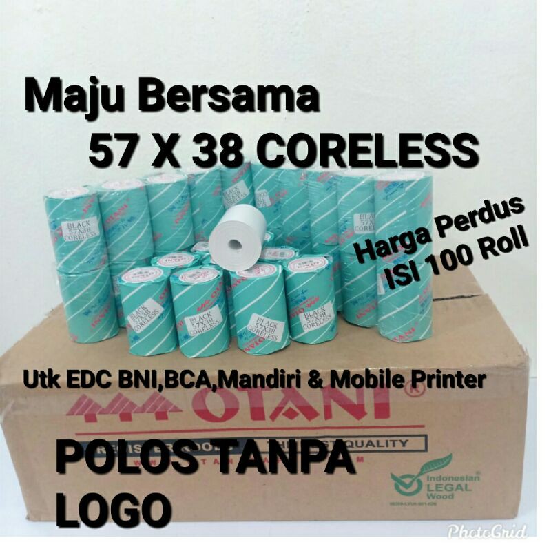 

Kertas Struk Thermal Edc 57x38 CORELESS Merk Otani Harga Perdus