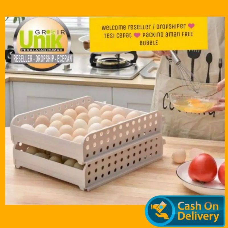 Tempat telur sultan PREMIUM bahan TEBAL / wadah telur / tempat telur box telur susun 2 GRSIR UNIK