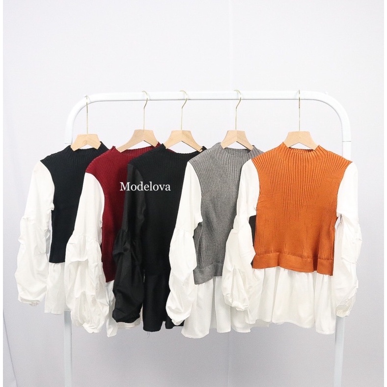 MDLV~1199 KNIT// ATASAN LENGAN PANJANG // FASHION WANITA IMPORT