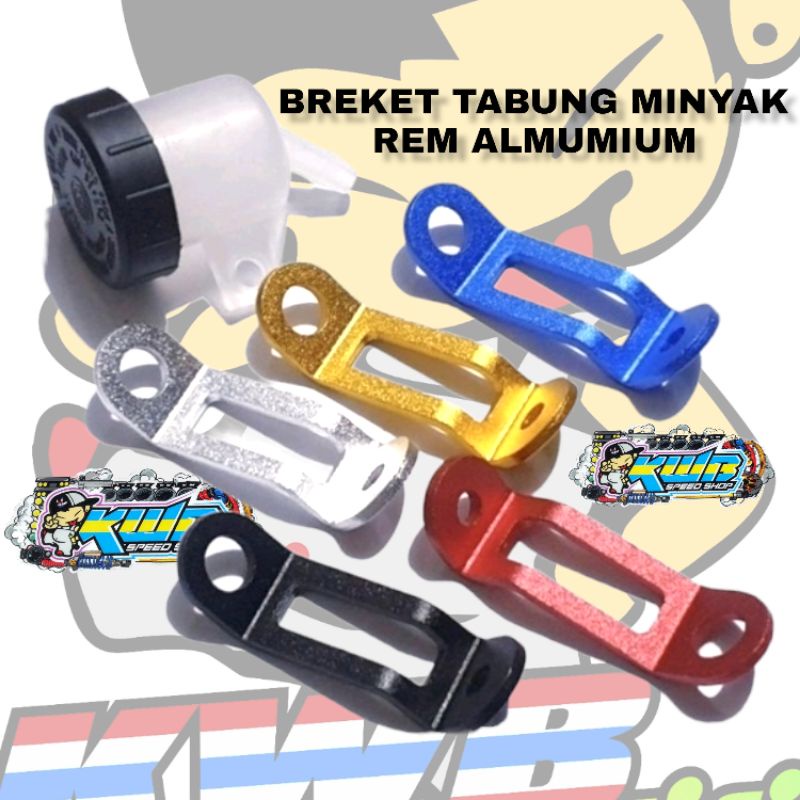 Breket tabung minya rem almunium cnc breket dudukan tabung minyak rem universal almunium cnc