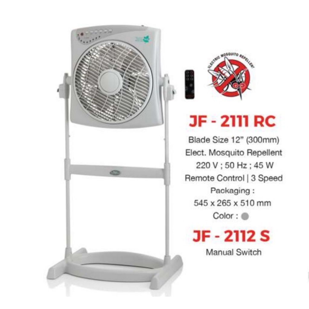 Kipas Angin Box Fan Standing Maspion JF 2111 RC / Box Fan Standing Remote [12 inch]