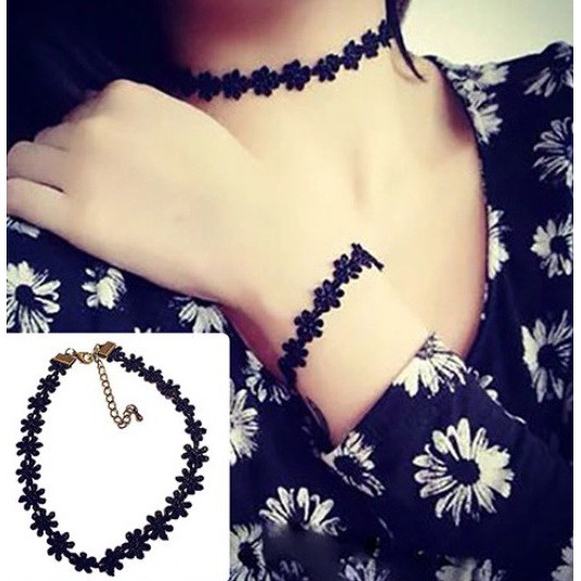 CLEARANCE SALE - JS0002 - Set Perhiasan Kalung Choker dan Gelang Choker Keren Kekinian