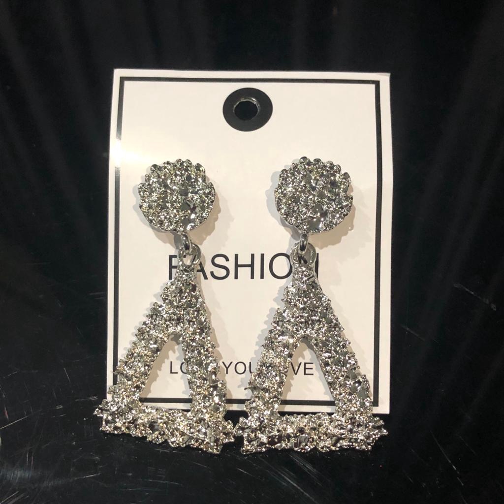 OSM - F629 Anting Ala Korea Segitiga / Anting Paduan Segitiga Anting / Aksesoris Fashion-Silver