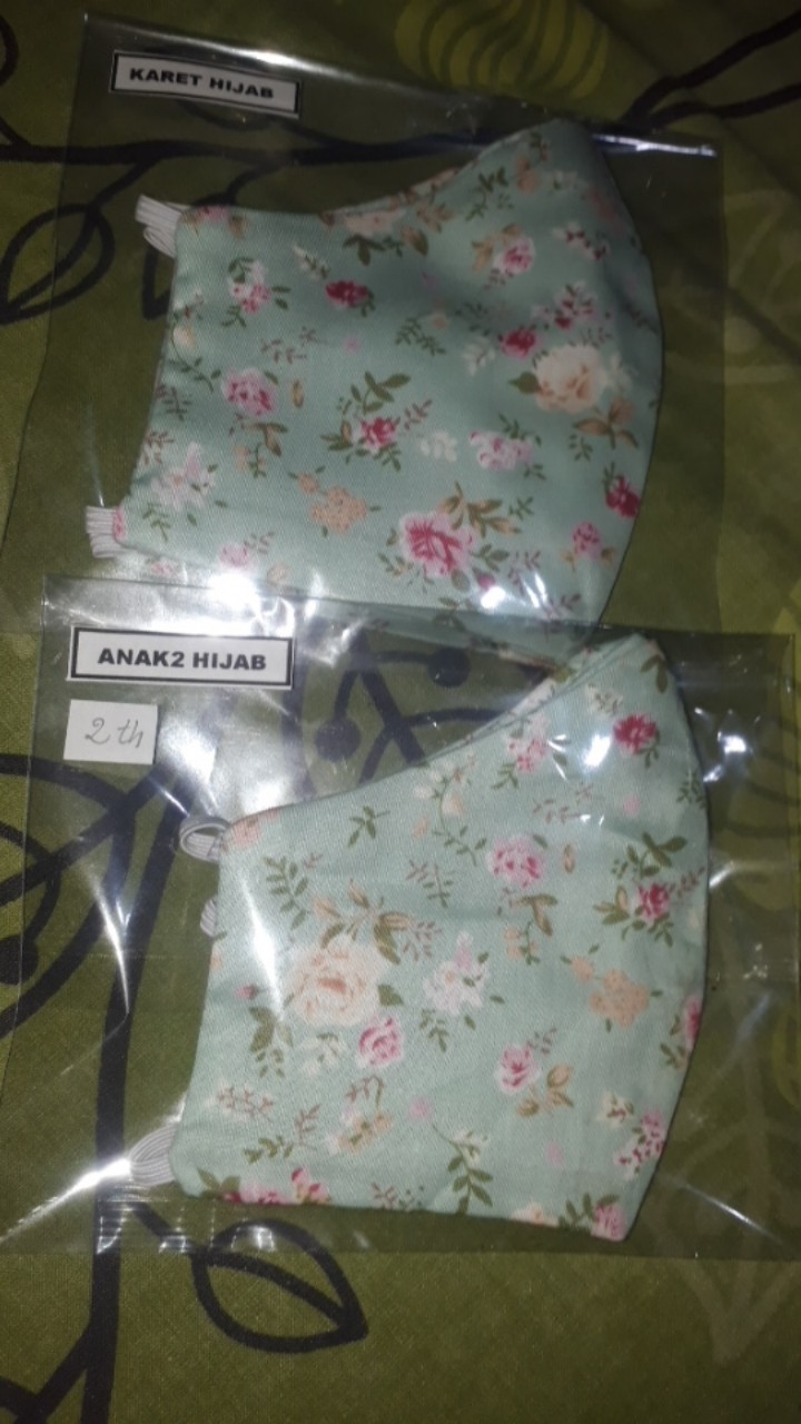 Masker Kain Katun Anak Dan Ibu_masker Kain Couple Anak Ibu_bisa Pilih Masker Headloop Atau Earloop