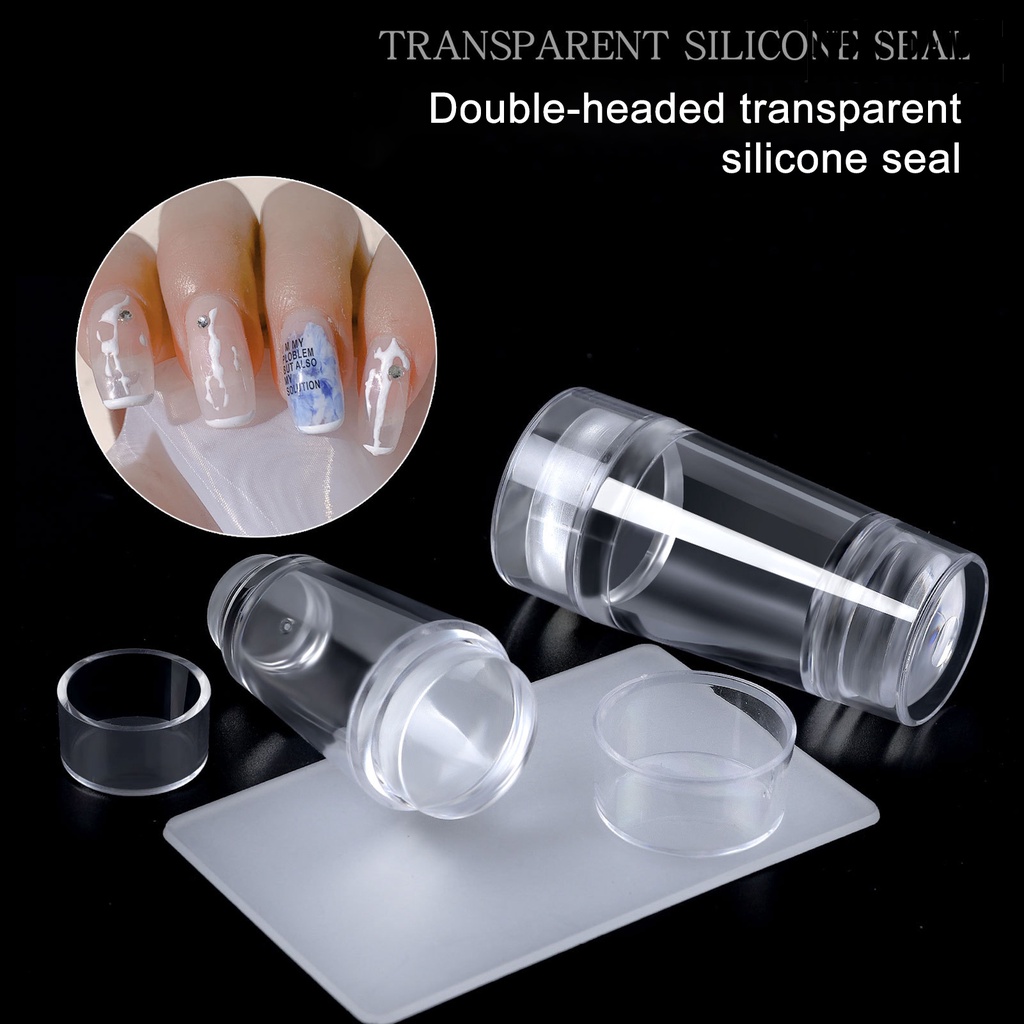 Providence Double Head Nail Stamper Non-Deformed Transparent Nails Scraper Gel Polish Stamp Makeup Tool for Manicure