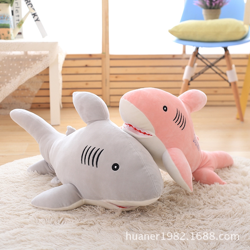 Boneka Plush Ikan Hiu Bahan Katun Warna Putih