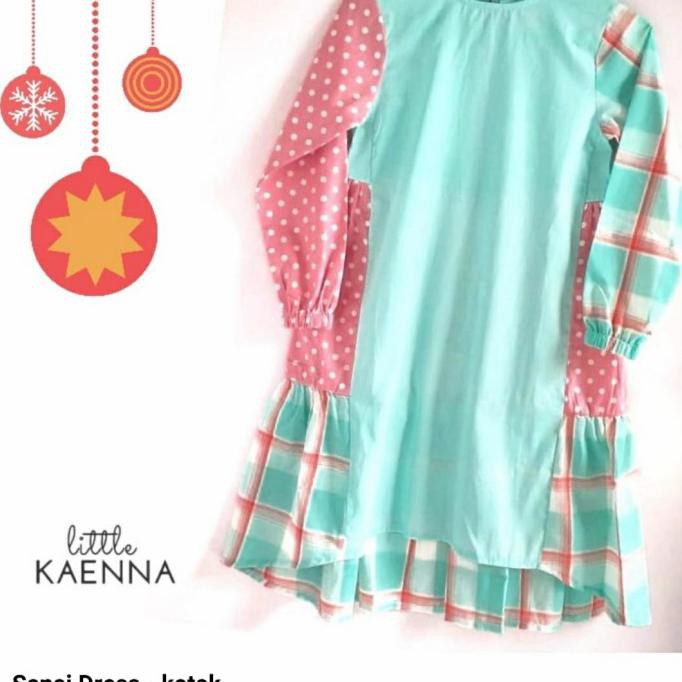 Gamis Baby Tosca Variasi Polkadot & Bunga Pink - Sa Bunga - Motif Kotak, S Tarikyowsis