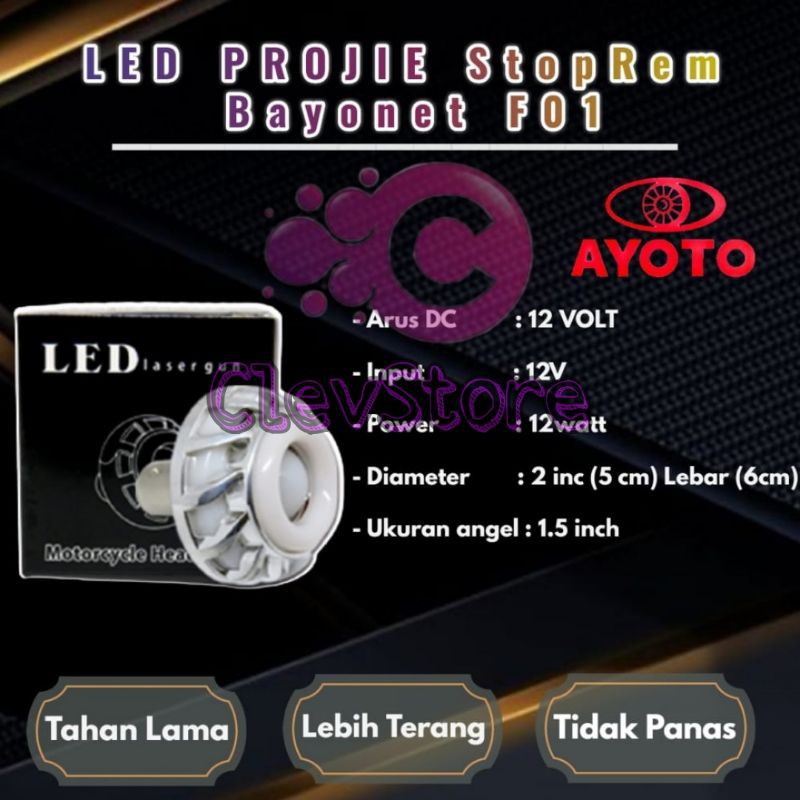 LAMPU Rem Projie LED AYOTO F 01 Arus DC