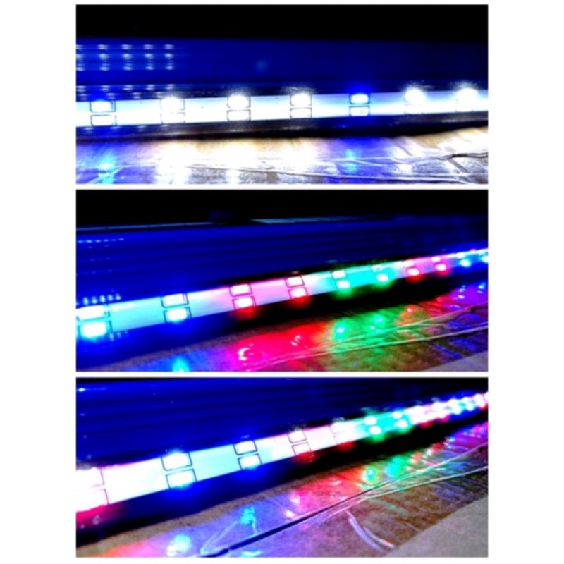 GARANSI PECAH PACKING PIPA AMAN Lampu led aquarium 3 mode 2 BARIS DOUBLE PLUS SAKLAR ganti warna biru putih RGB 3x mode WRGB view pro plus day night SAKKAI PRO DOBLE LED 2 BARIS TERANG 20CM 30CM 40CM 50CM 60CM 80CM 100CM