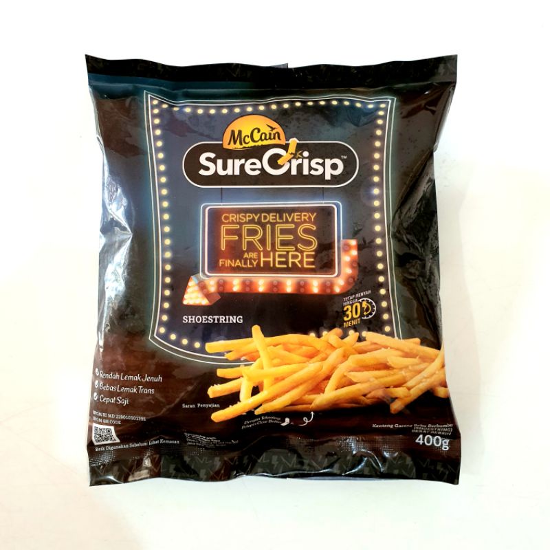 Mc Cain Sure Crisp Kentang Shoestring Rasa Keju 400g